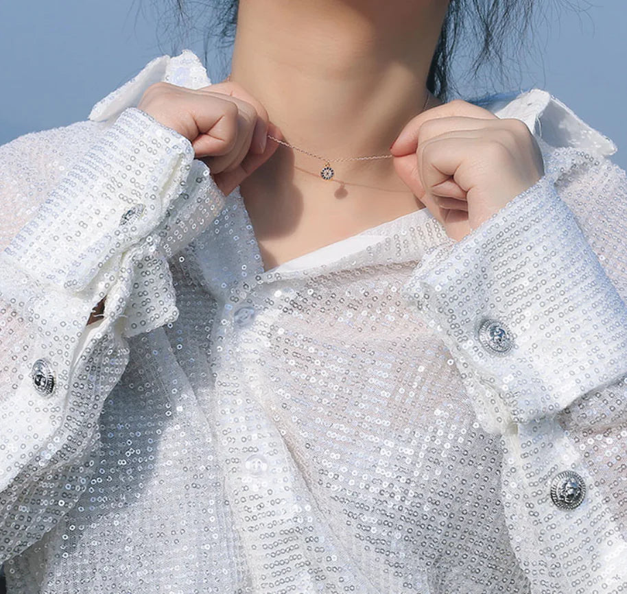 Nazura Eye Crystal Pendant with Chocker Design