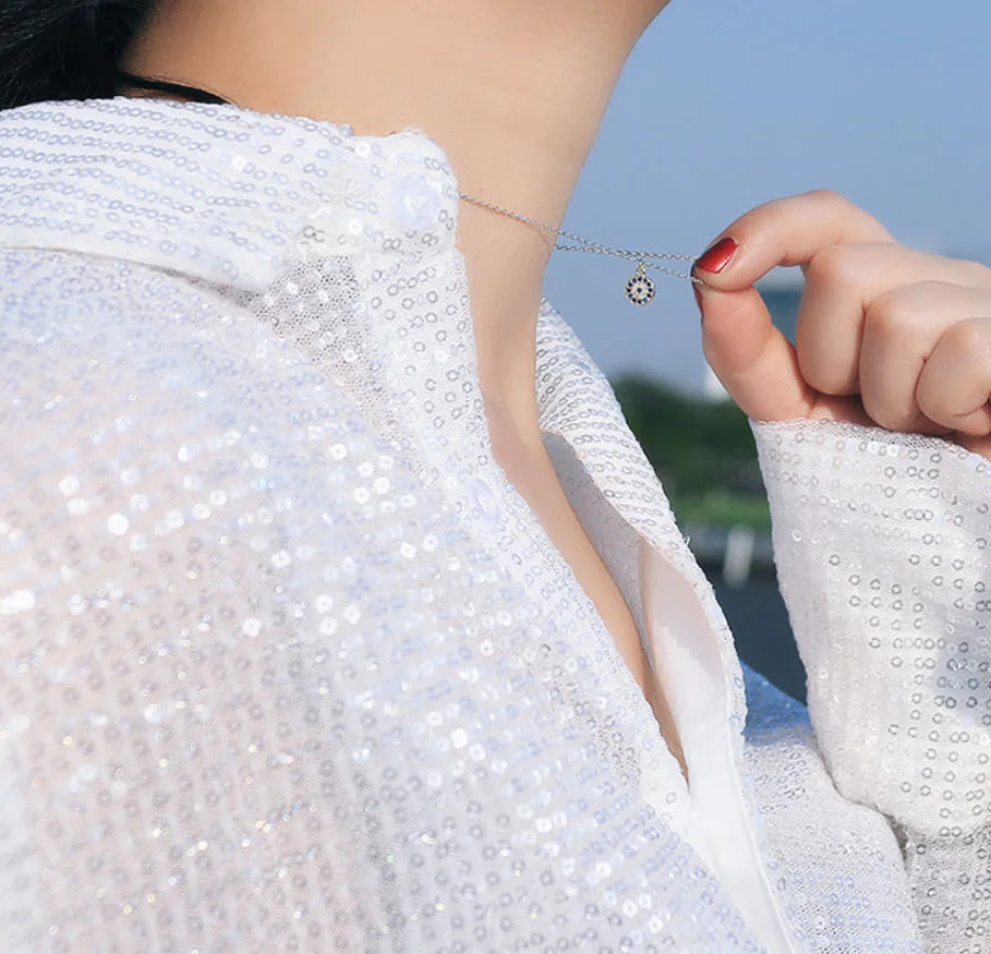 Nazura Eye Crystal Pendant with Chocker Design